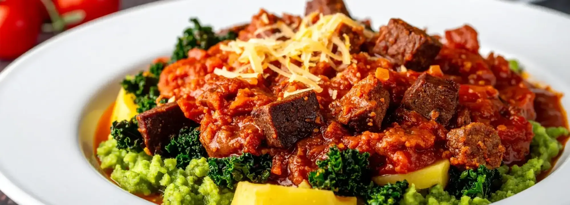 Beef & chorizo ragu with Hulk mash (kale mash)